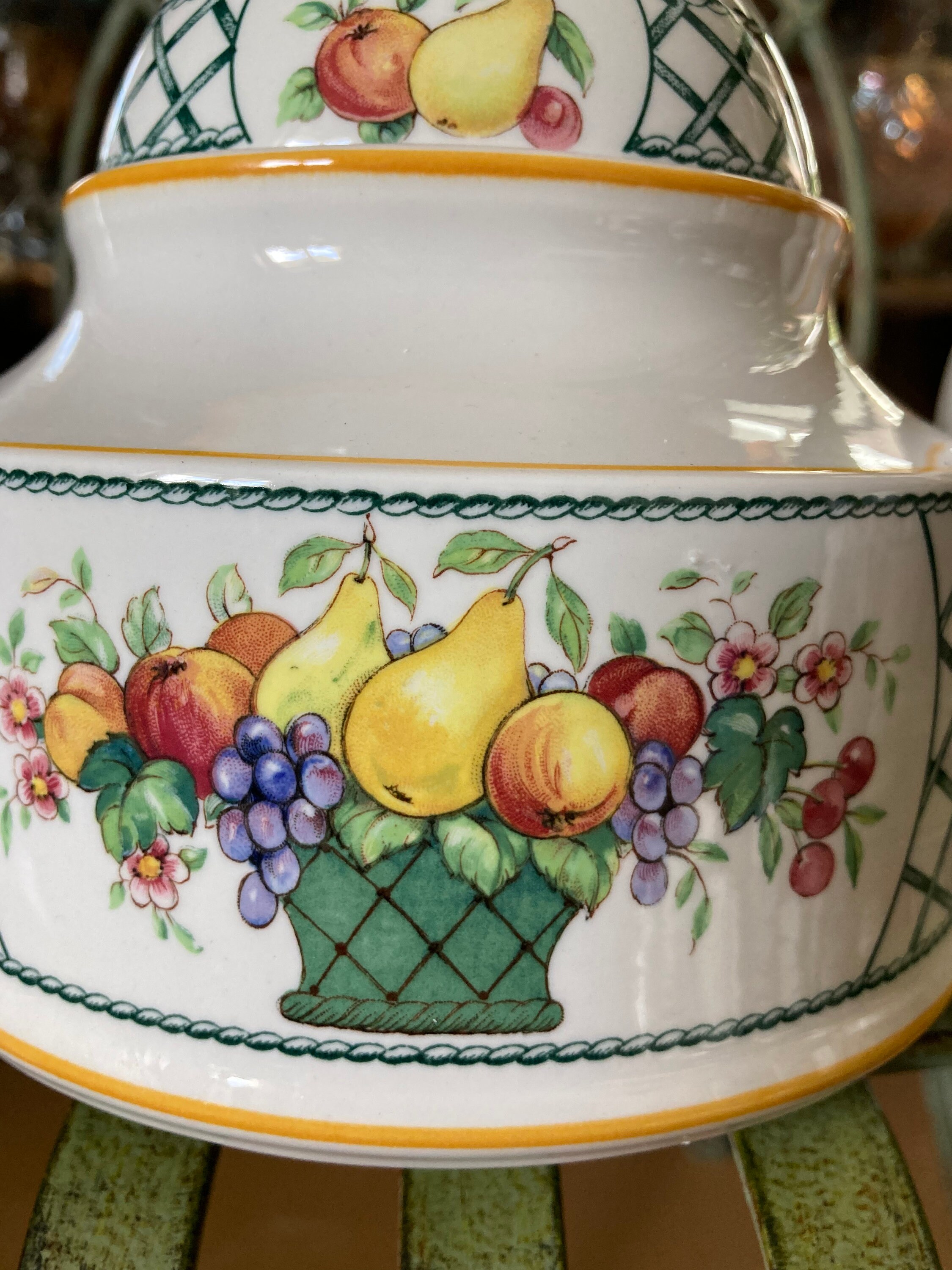 Villeroy and Boch Basket Teapot. 7.5 Inches Tall.produced in