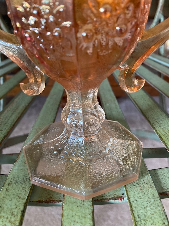 Carnival Glass Orange Tree Marigold Loving Cup. Produced by Fenton