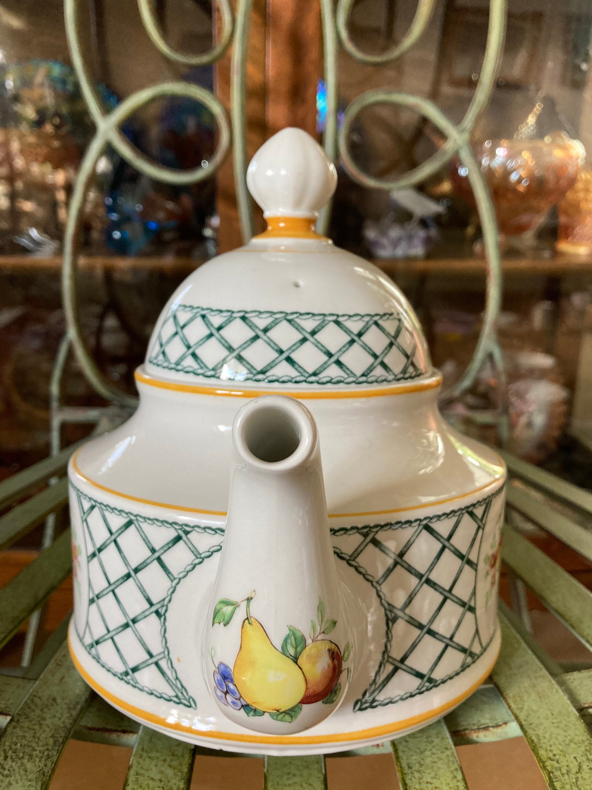 Villeroy and Boch Basket Teapot. 7.5 Inches Tall.produced in
