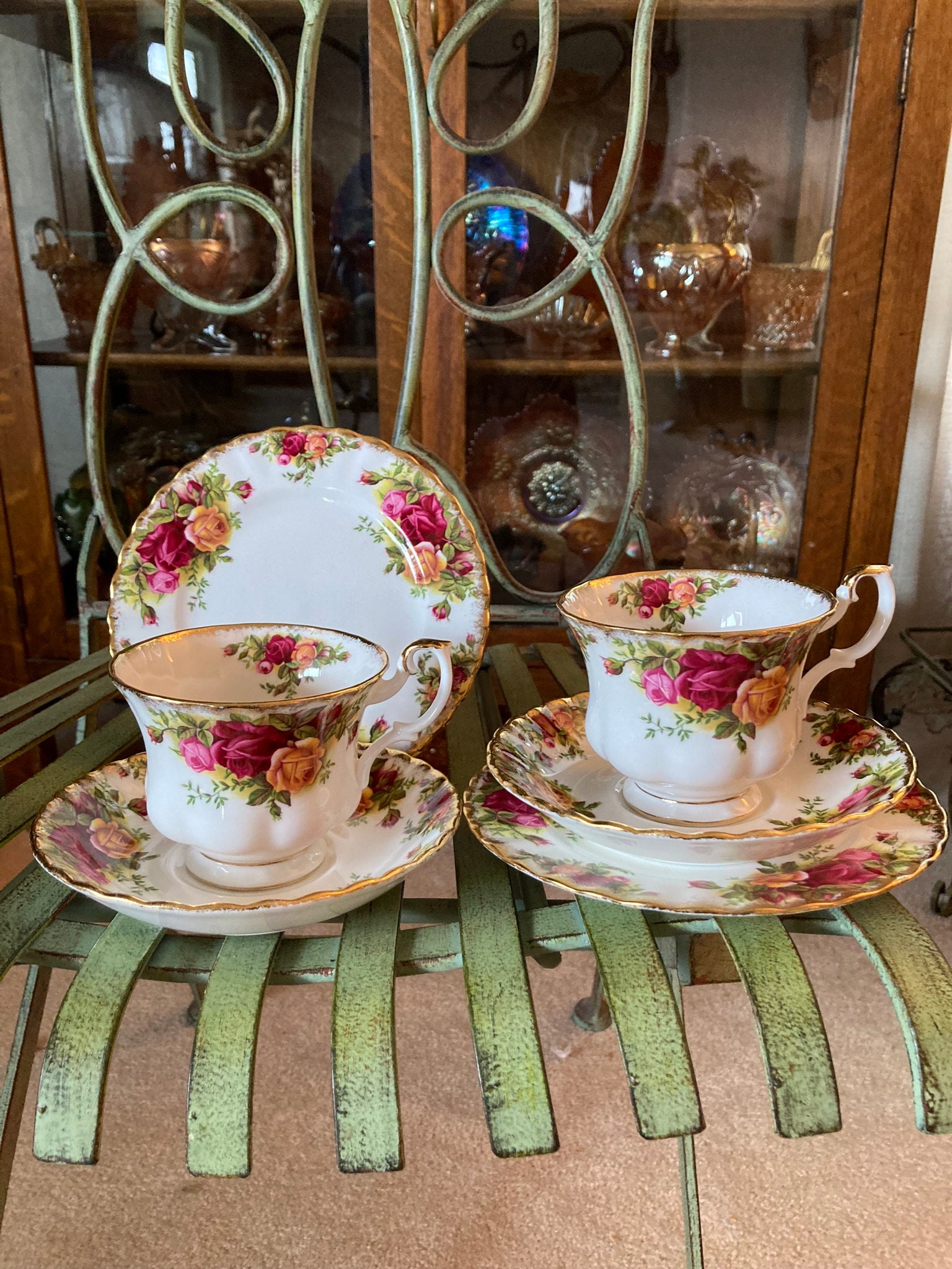 Royal Albert Old Country Roses Trio Pair. Plates 6.25 Inches