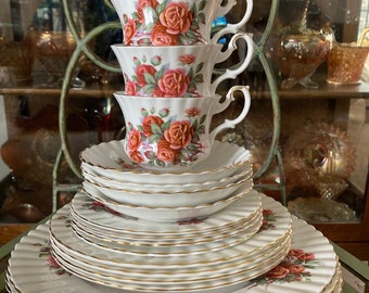Royal Albert Centennial Rose Place Set of 20  Produced in England 1967 to 1981