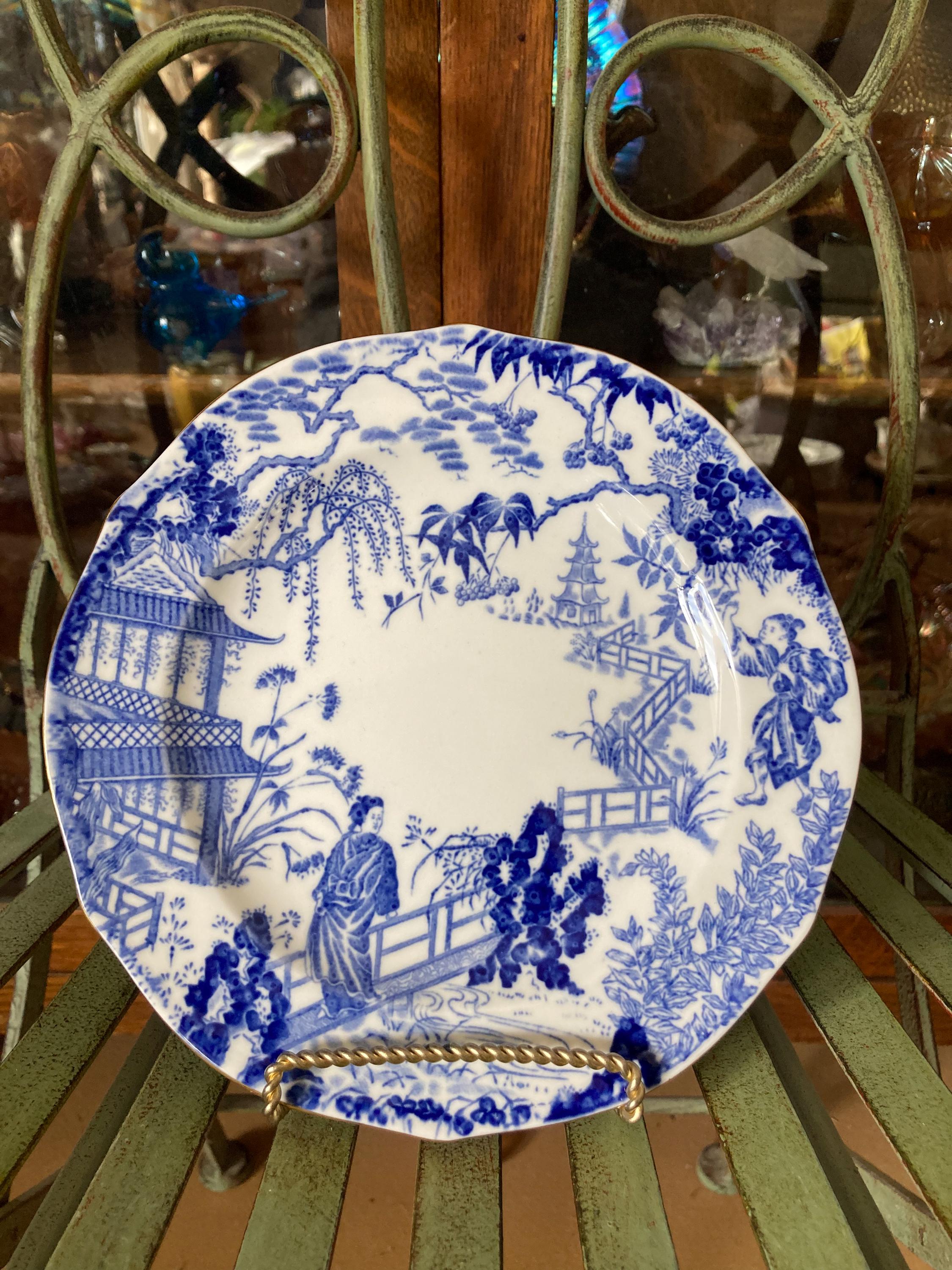 Royal Crown Derby Mikado Dessert Plates. Set of 4. 7 Inches