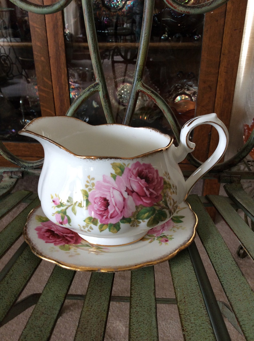 Royal Albert Fine China American Beauty Gravy Boat and Under Etsy