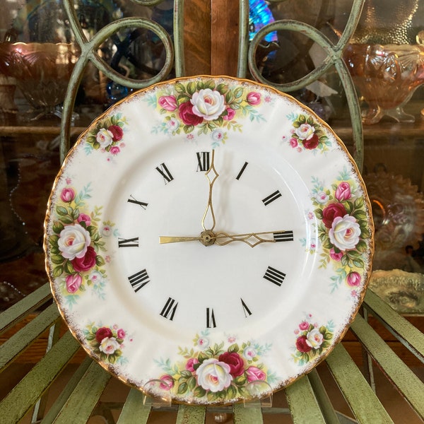 Royal Albert Celebration Clock. 8 inches diameter. Produced in England 1969 to 2001.
