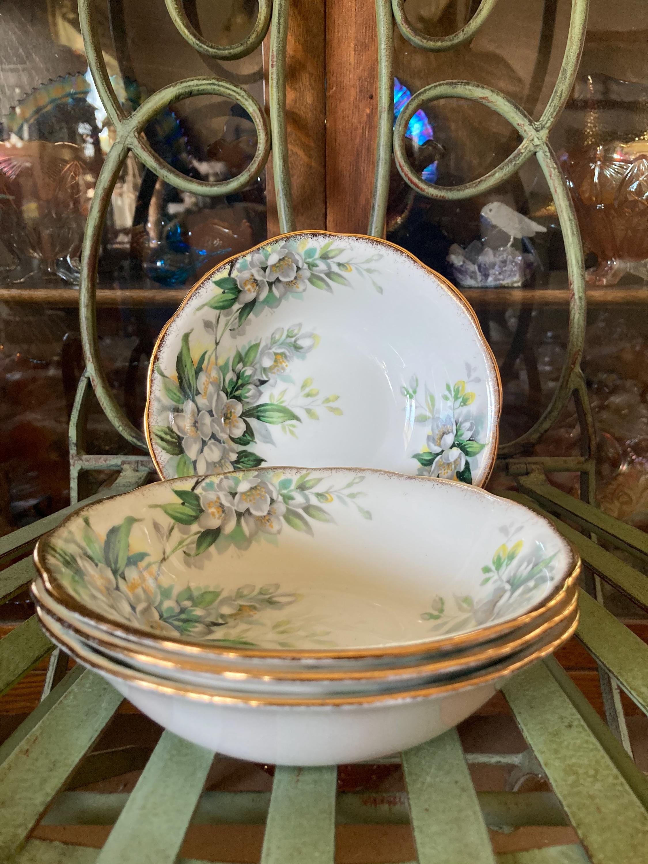 Royal Albert Orange Blossom Soup/cereal Bowls. Set of 4. 6.25
