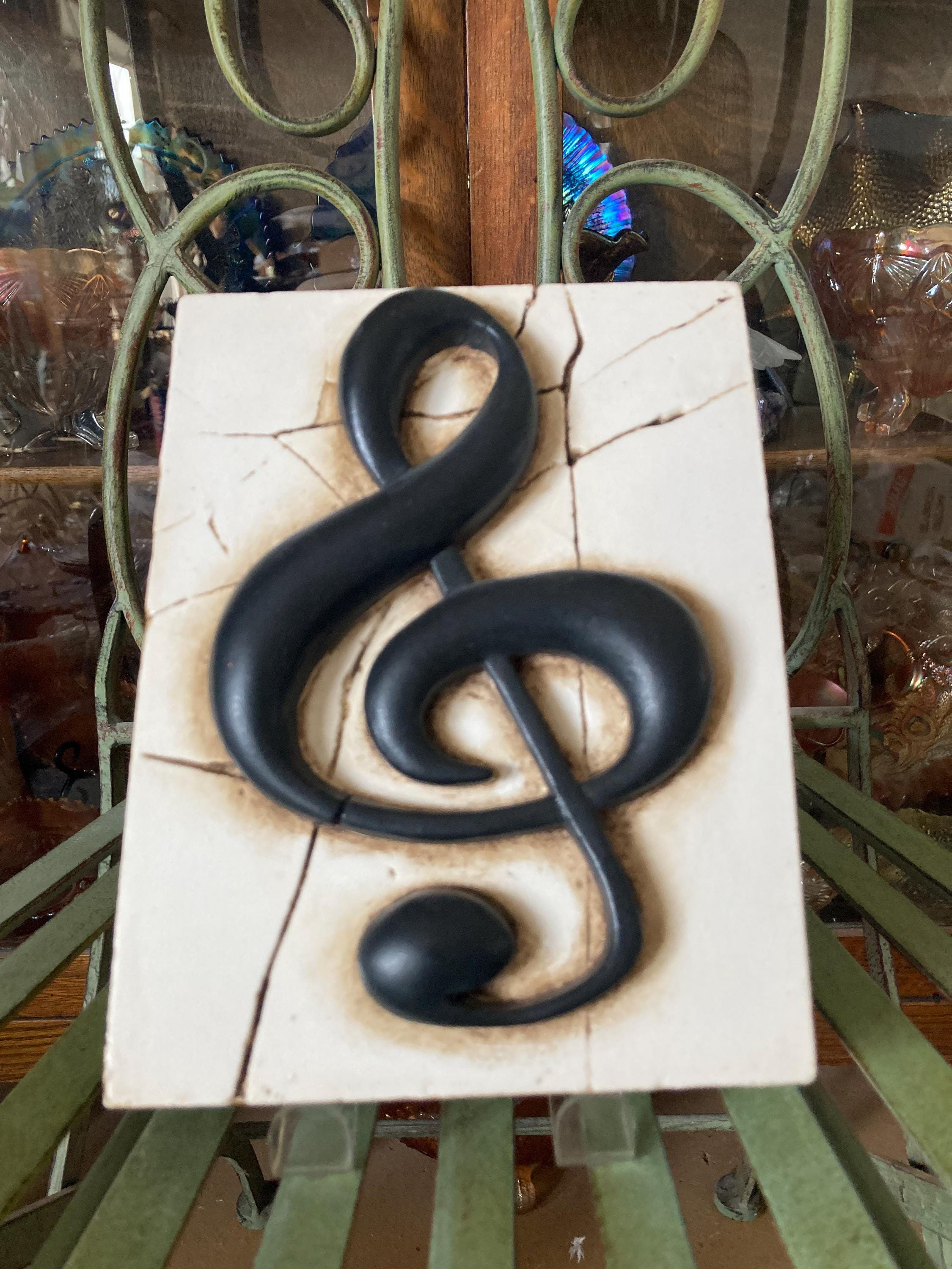 Sid Dickens Memory Tile. Treble Clef. T-06. 6 Inches by 8 Inches