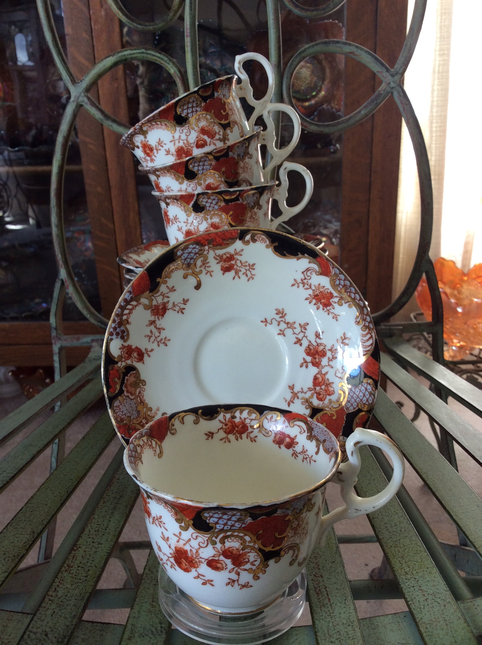 aynsley 4点セット Antique Aynsley China Set #10896 Imari. Produced in England 1905