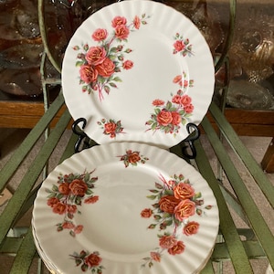 Royal Albert Centennial Rose Salad Plates. 8 inches diameter.Produced  in England 1967 to 1981.
