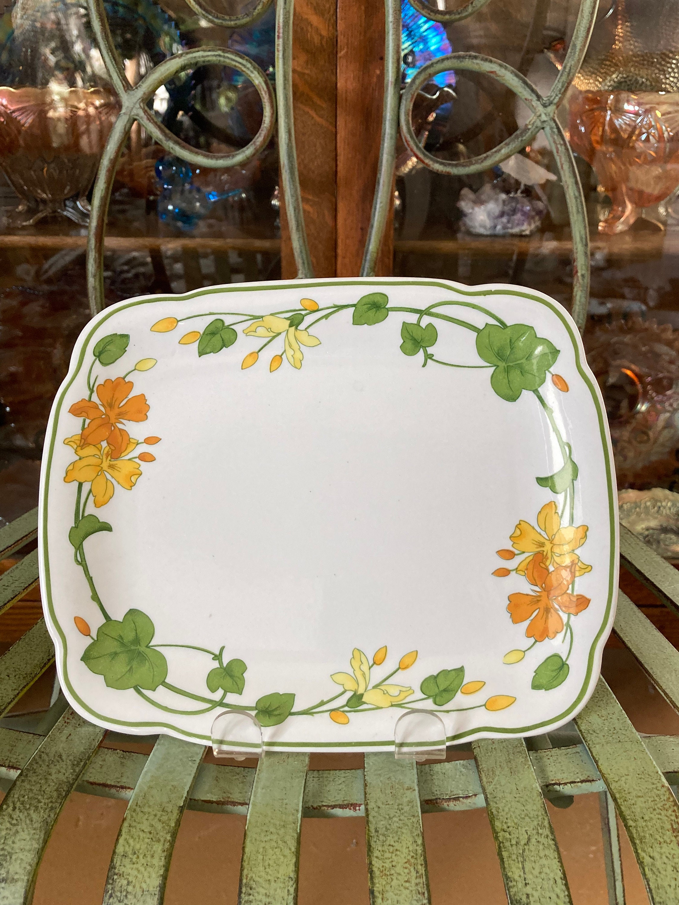 Villeroy and Boch Geranium Butter Tray. 8.25 Inches by 6.75 Inches