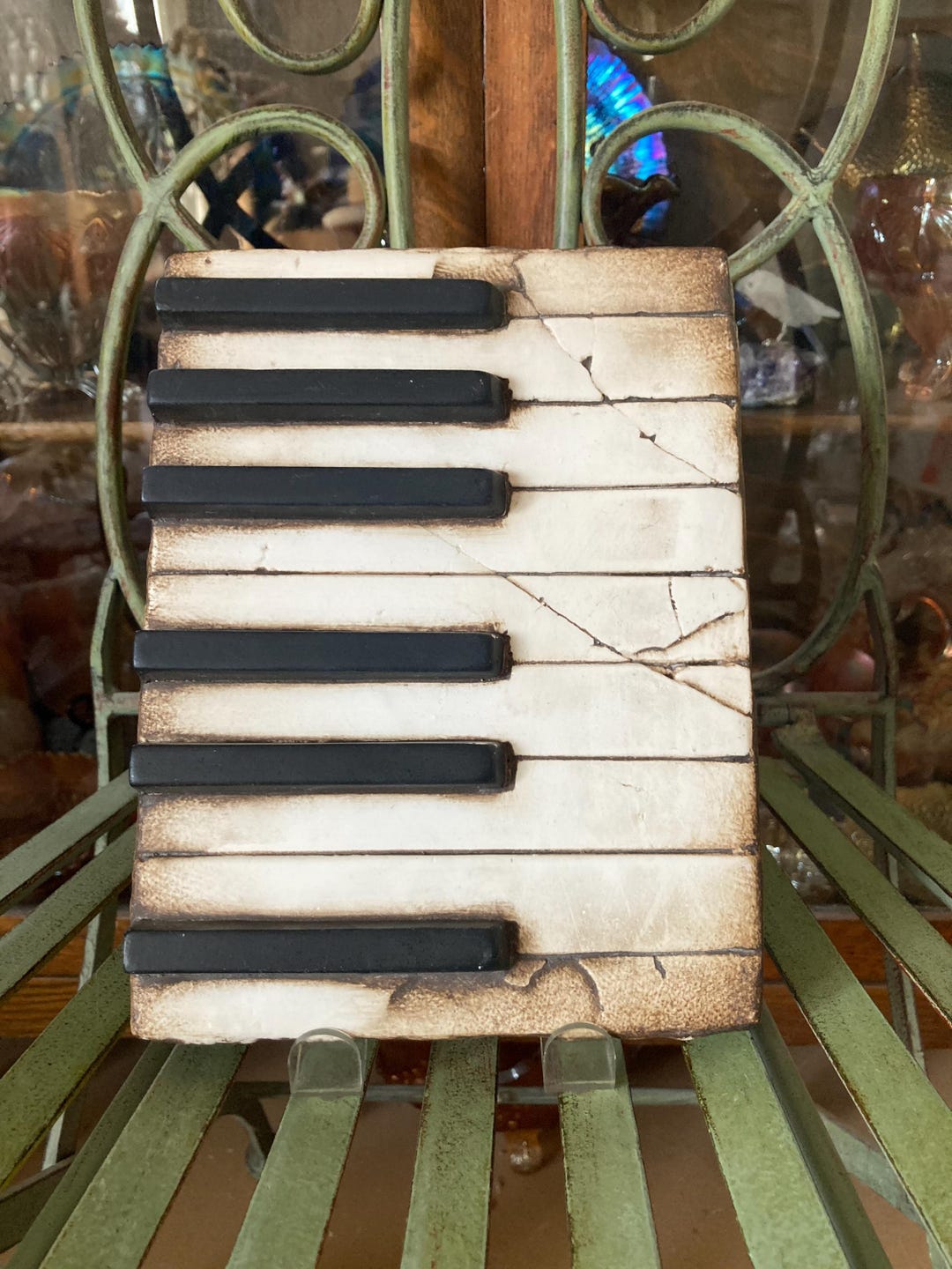 Sid Dickens Memory Tile. Piano Keys. T-45. Signed. Produced in
