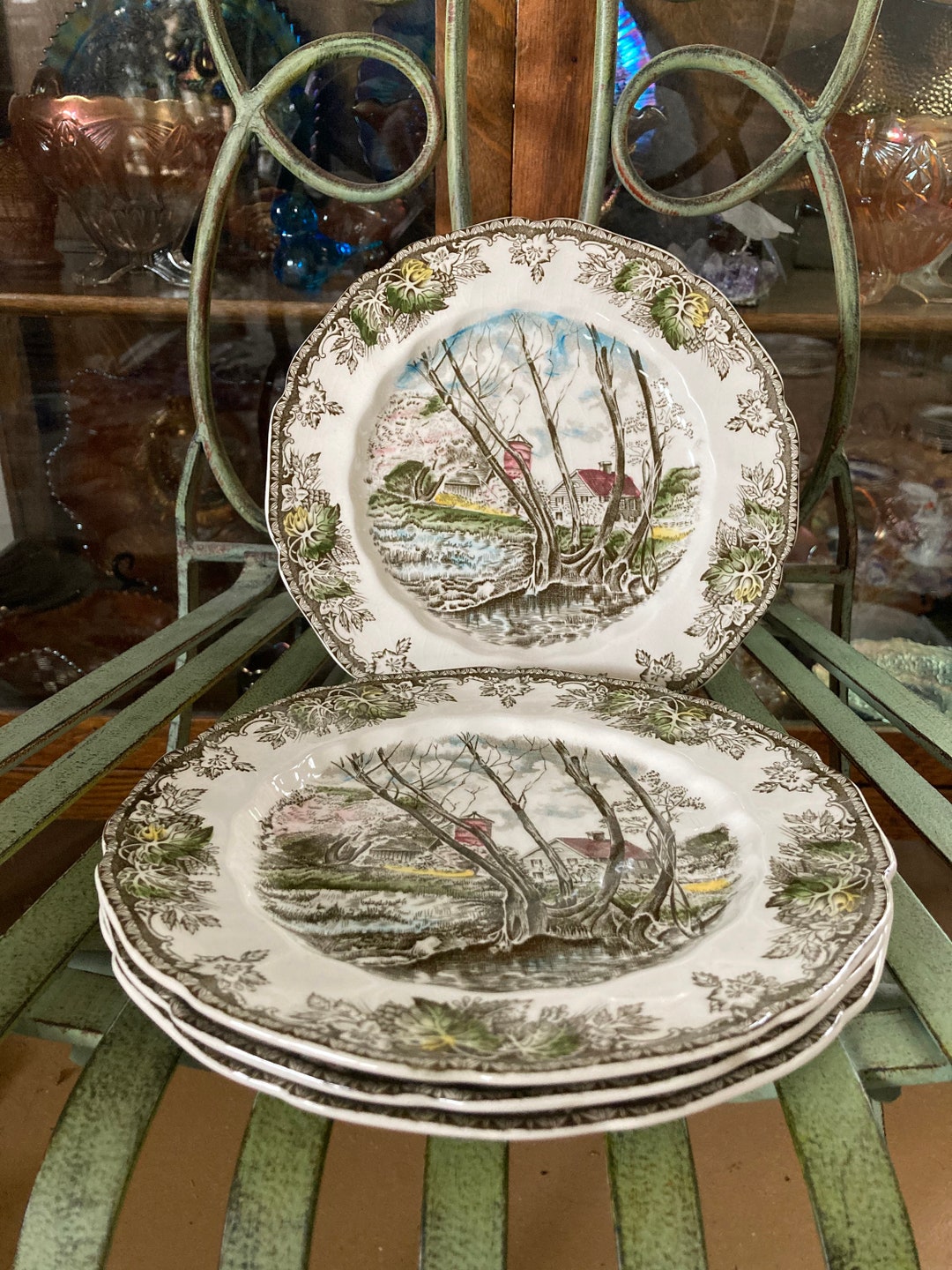 Johnson Brothers Friendly Village Salad Plates. Set of 4. 8 Inches