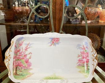 Royal Albert Blossom Time Sandwich Tray. 11.5 inches wide. Produced in England 1930’s to 2001.