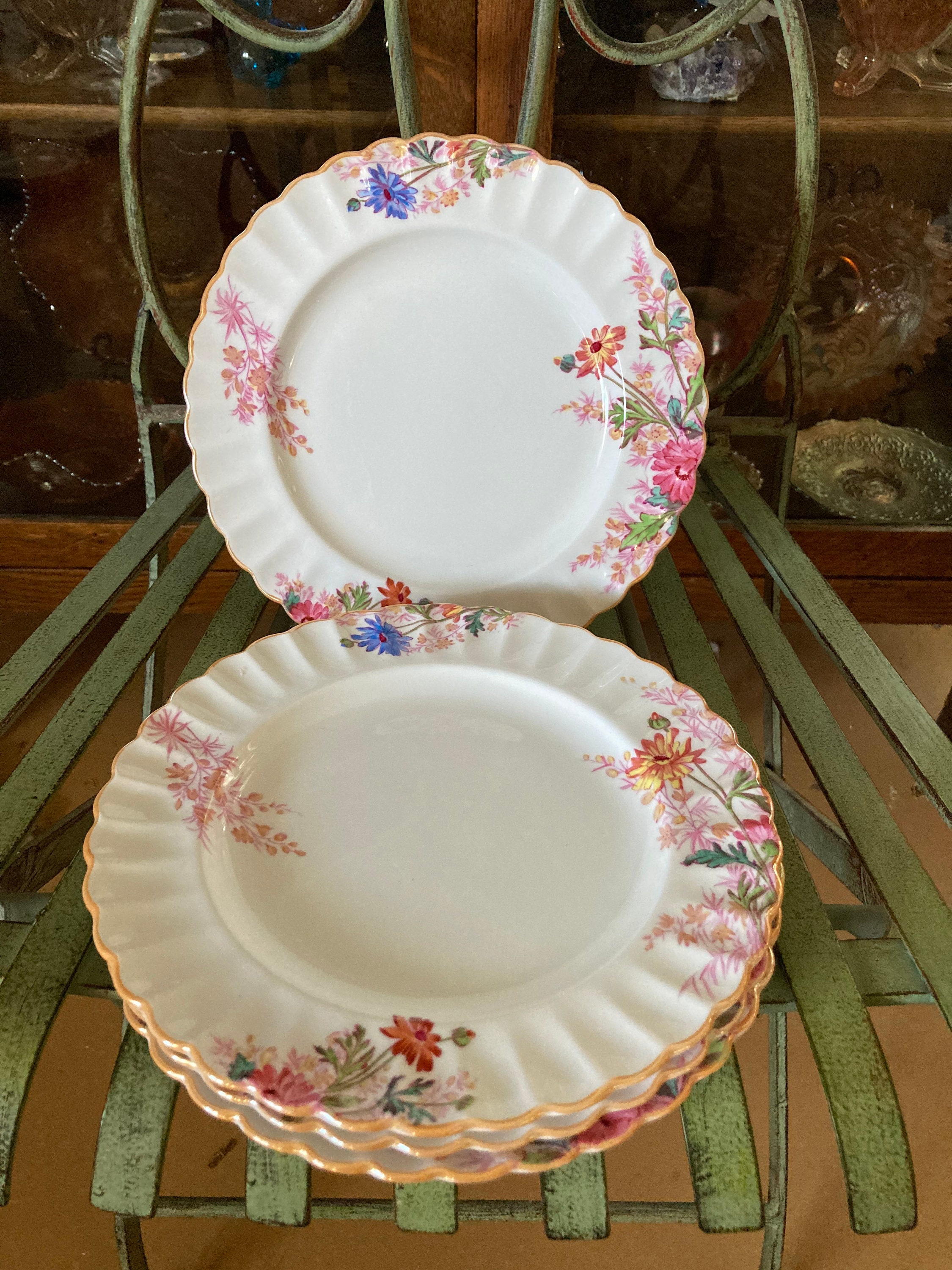 Spode Chelsea Garden Salad Plates. Set of 4. 8 Inches Diameter