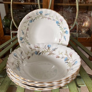 Royal Albert Brigadoon Soup or Cereal Bowls.6.25 inches diameter. Produced in England  1963 to 2001.