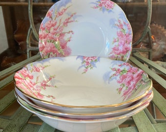 Royal Albert Blossom Time Soup/Cereal Bowls. Set of 4. Produced in England 1930’s to 2001.