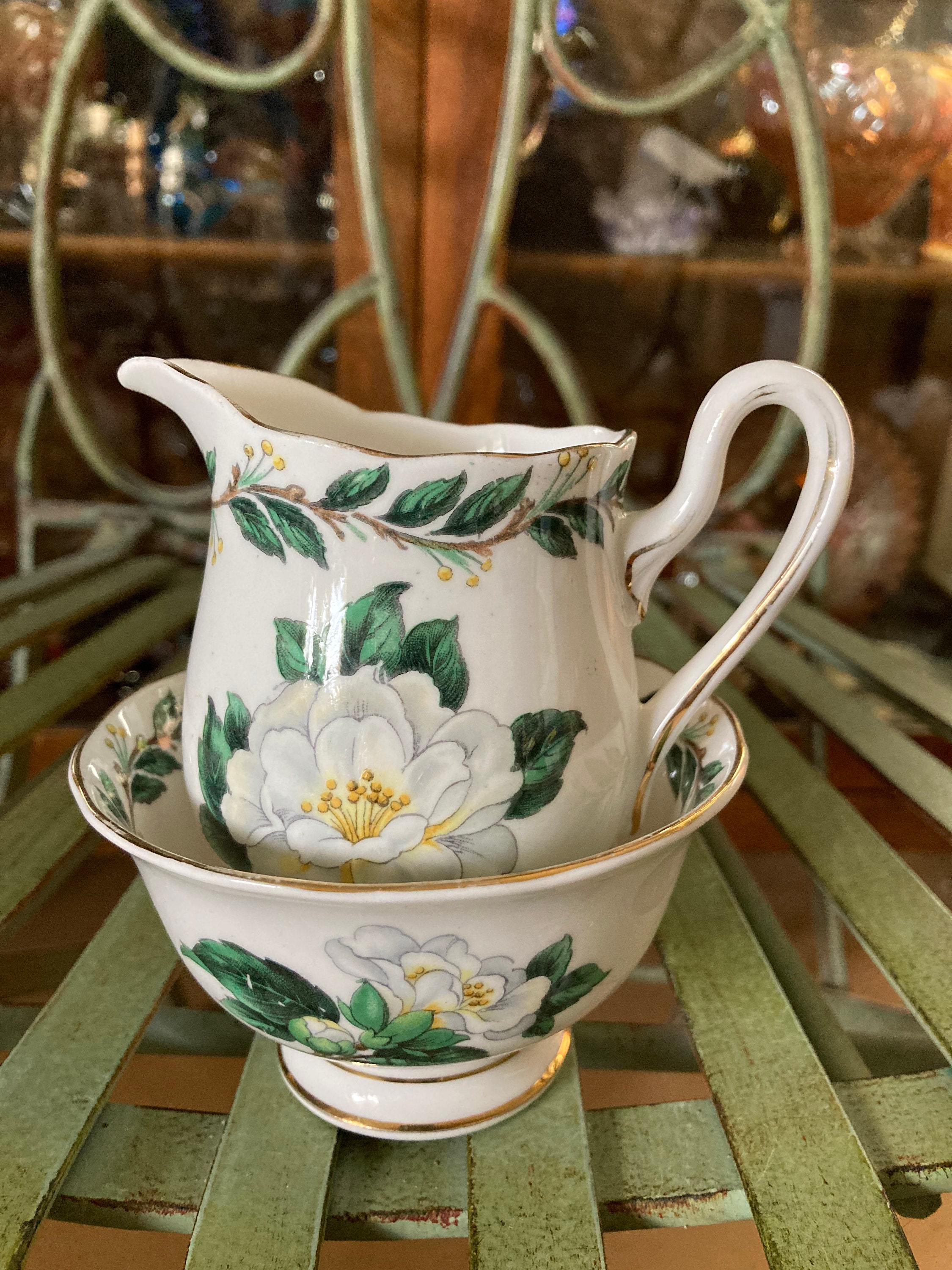 Royal Albert Lady Clare Creamer and Sugar Bowl. Creamer 4 Inches