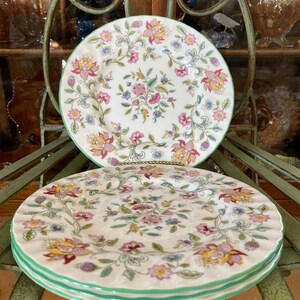 Minton Haddon Hall Salad Plates. Set of 4. 8 Inches Diameter
