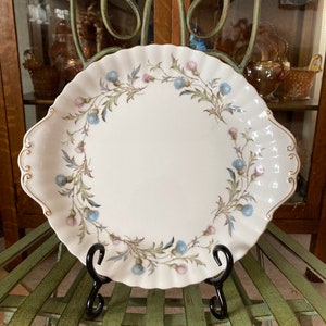 Royal Albert Brigadoon Cake Plate. 10.25 inches wide. Produced in England 1963 to 2001.