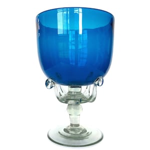 Malta Blue Vase, Vintage blown Art made in the 70's by Mdina. / Bar cart decorS