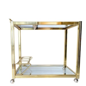 Pierre Vandel Bar Cart | 1Pcs | Drinks Trolley |  Gold Chrome and Mirror Glass