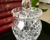 Crystal Jar, Sugar bowl made by Waterford Lismore, Stuart Crystal Shaftesbury. Original Vintage Piece