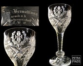 Crystal wedding cup. Center piece 31cm (12.2 quot ) handmade Bohemian cup.