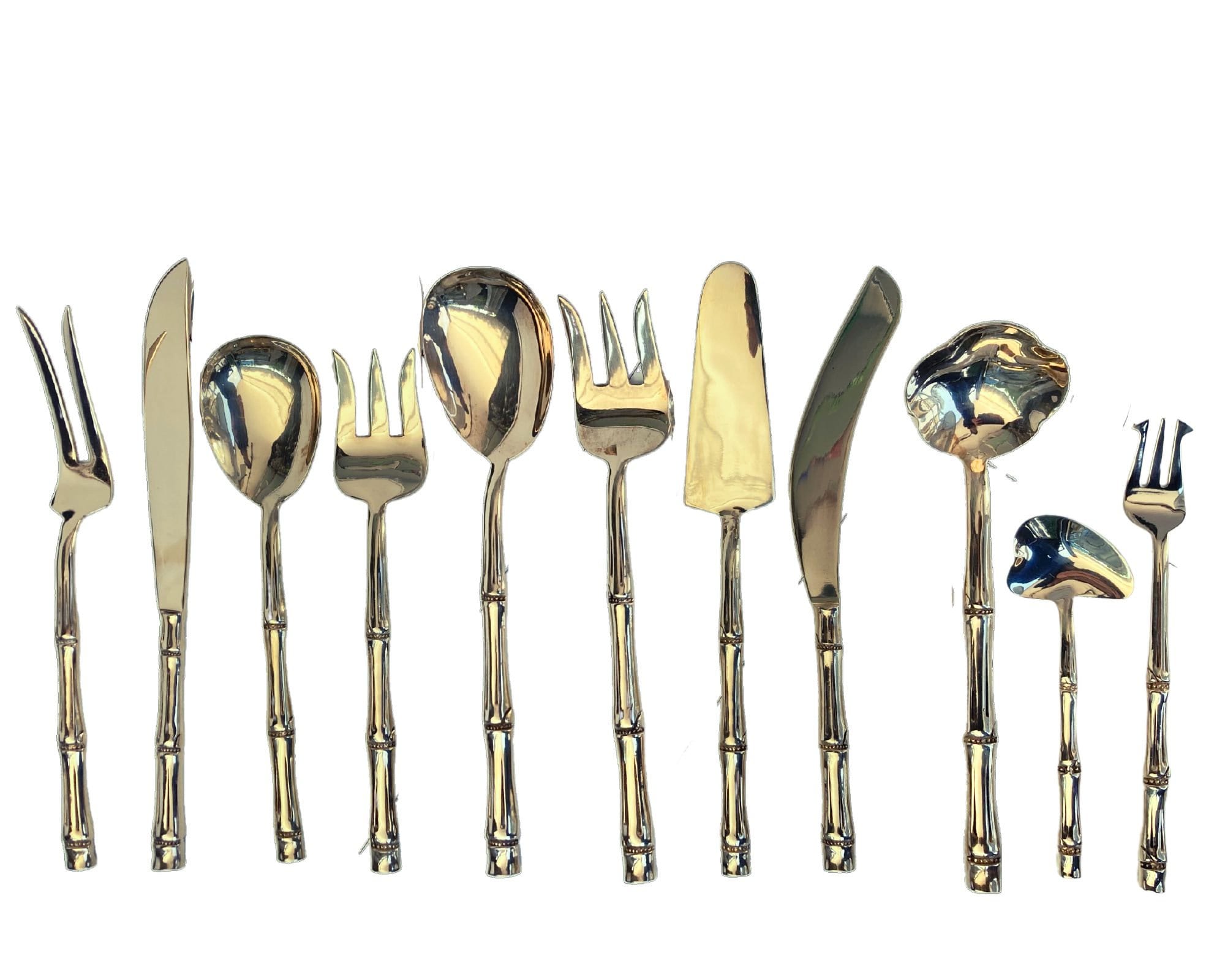 Solid Brass Bamboo Cutlery Set – Villa de Luxe Boutique