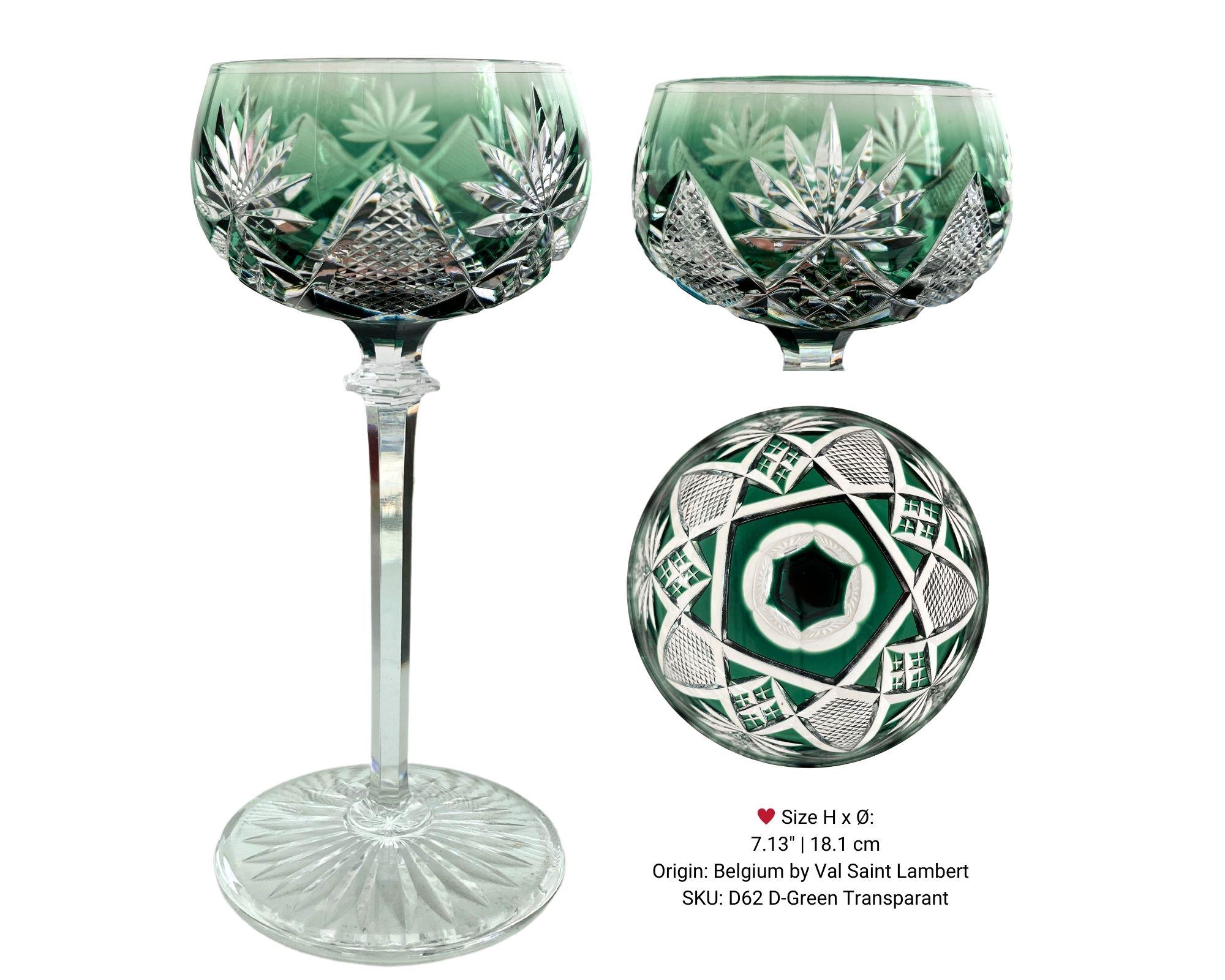 1x Val Saint Lambert, Crystal Wine Glass, Select Your Color and