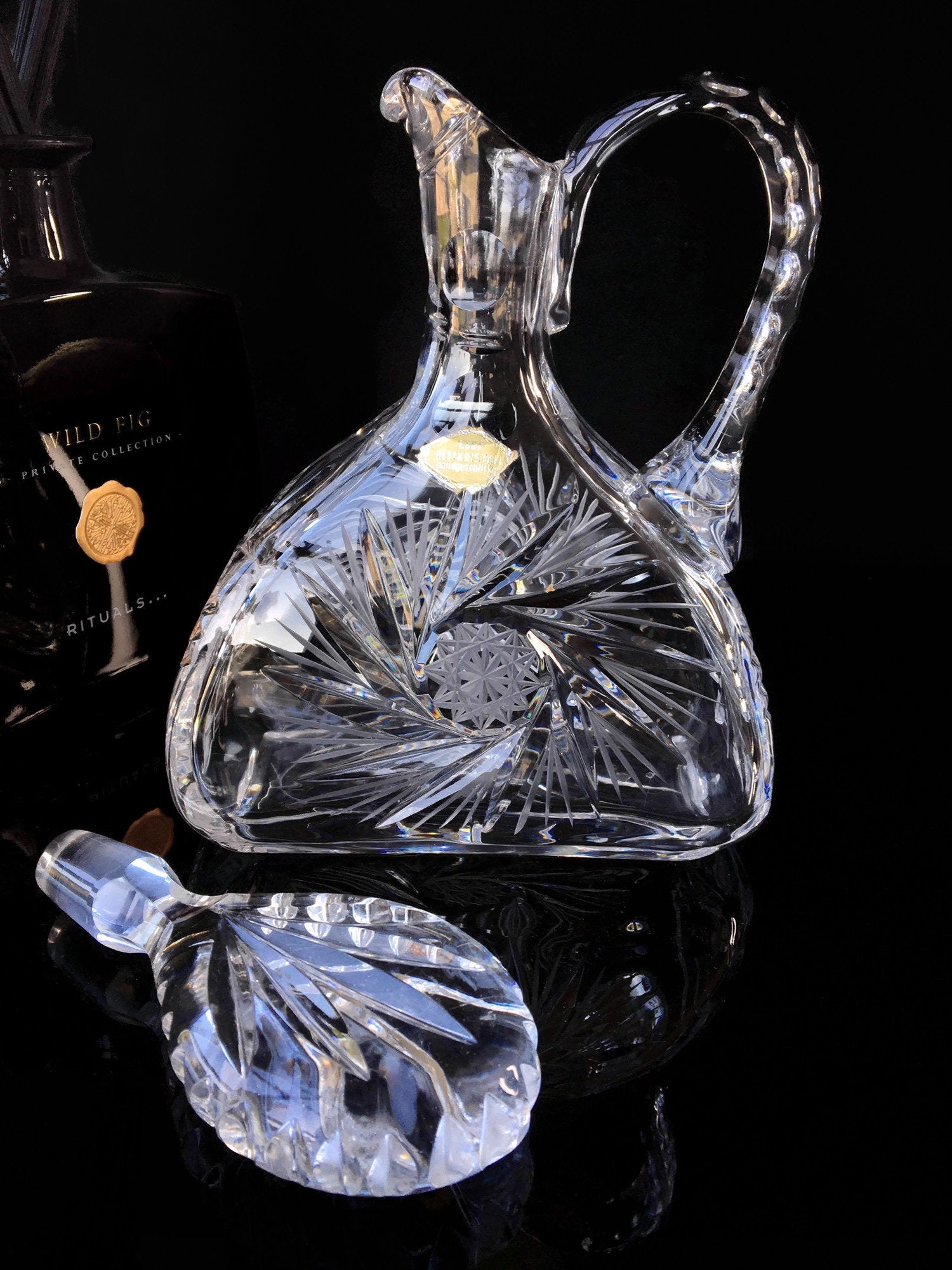 Crystal Decanter With Handle Incl Stopper Wine Decanter or Etsy