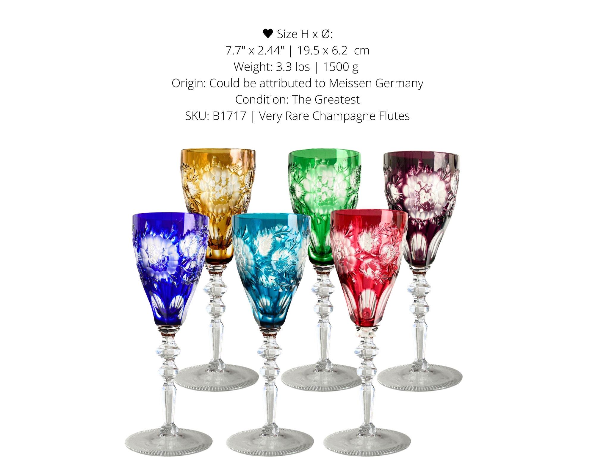 Crystal Cut Champagne Glasses | 6pcscolor | Meissen - Etsy