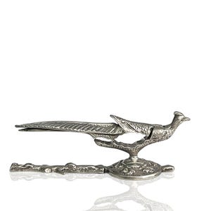 Cascanueces | Cascanueces de pájaro vintage | Bañado en plata
