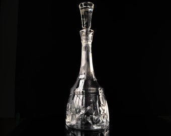 3.7 Lb Crystal Whiskey Decanter | 14.5" Tall | faceted and large stopper