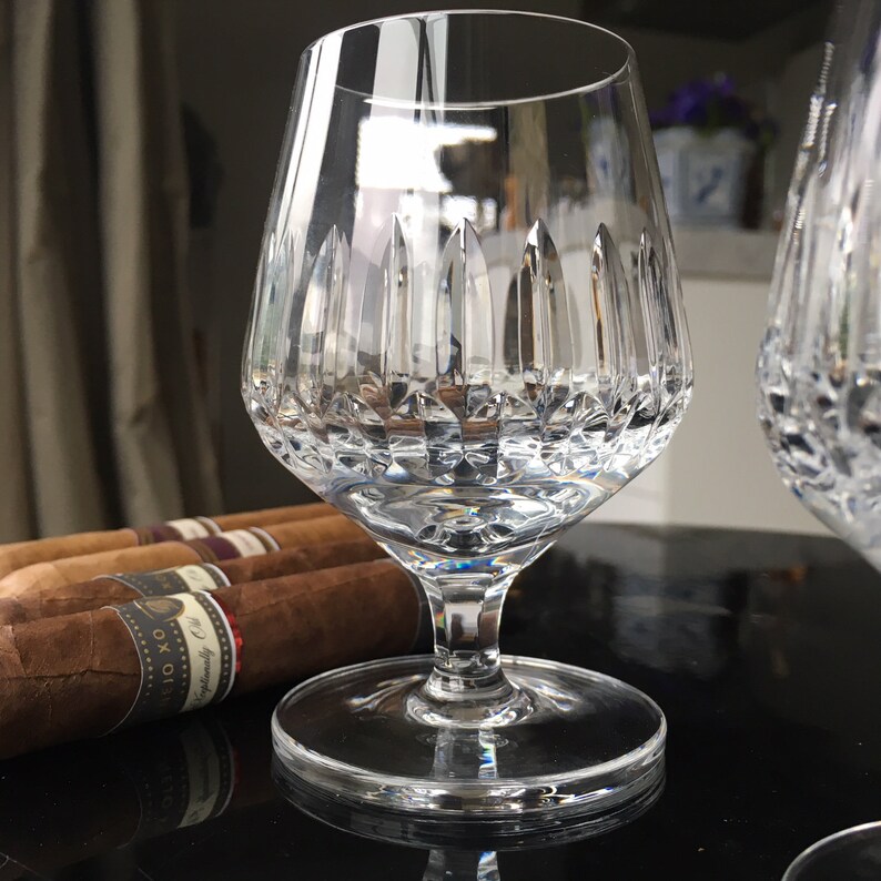 3x Crystal Cognac Glasses Brandy Snifters. Lismore Style Etsy