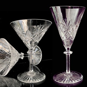 Val Saint Lambert Glasses | Champagne or Martini | Make a Selection | 6Pcs | Pattern Berncastel | 1956-1963et