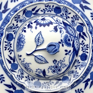 Blue Onion Porcelain | Blue and White Decor | Ashtrays, Butter Dish, Cake Platters by Hutschenreuther (Rosenthal)