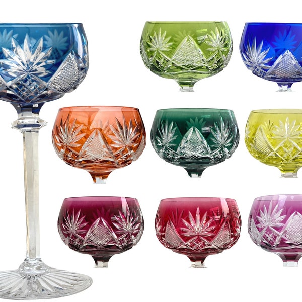1x Val Saint Lambert | Crystal Wine glass | Select your color and pieces