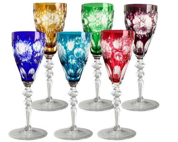 Crystal Cut Champagne Glasses | 6pcscolor | Meissen - Etsy