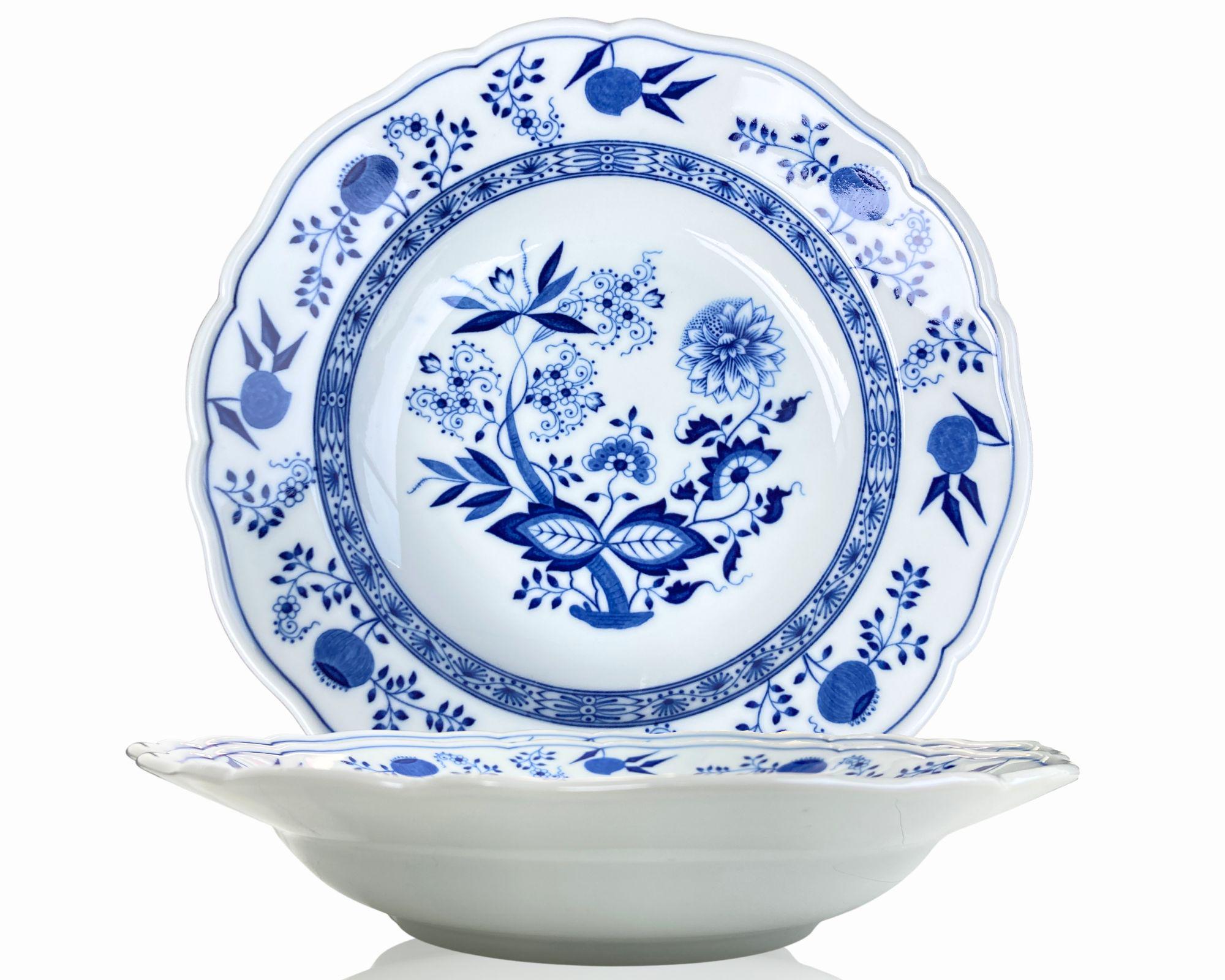 Blue Onion Dinnerware Set | Porcelain Plates | for 6 Persons