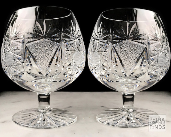 Bicchieri da cognac ceco Bicchieri da brandy in cristallo 2x Decorazione  incamiciata zar Bicchieri vintage degli anni '60 -  Italia