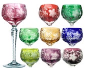 Crystal Cut Wine Glass Cut-to-Clear 1 Pcs Nachtmann Traube Color Overlay