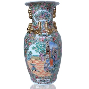 X-Large Canton Chinese Vase | XXL | Signed | Family Rose