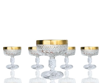 Crystal Cordial Glasses | 5Pcs | 24K Gold Trim | Design Hysterical!et