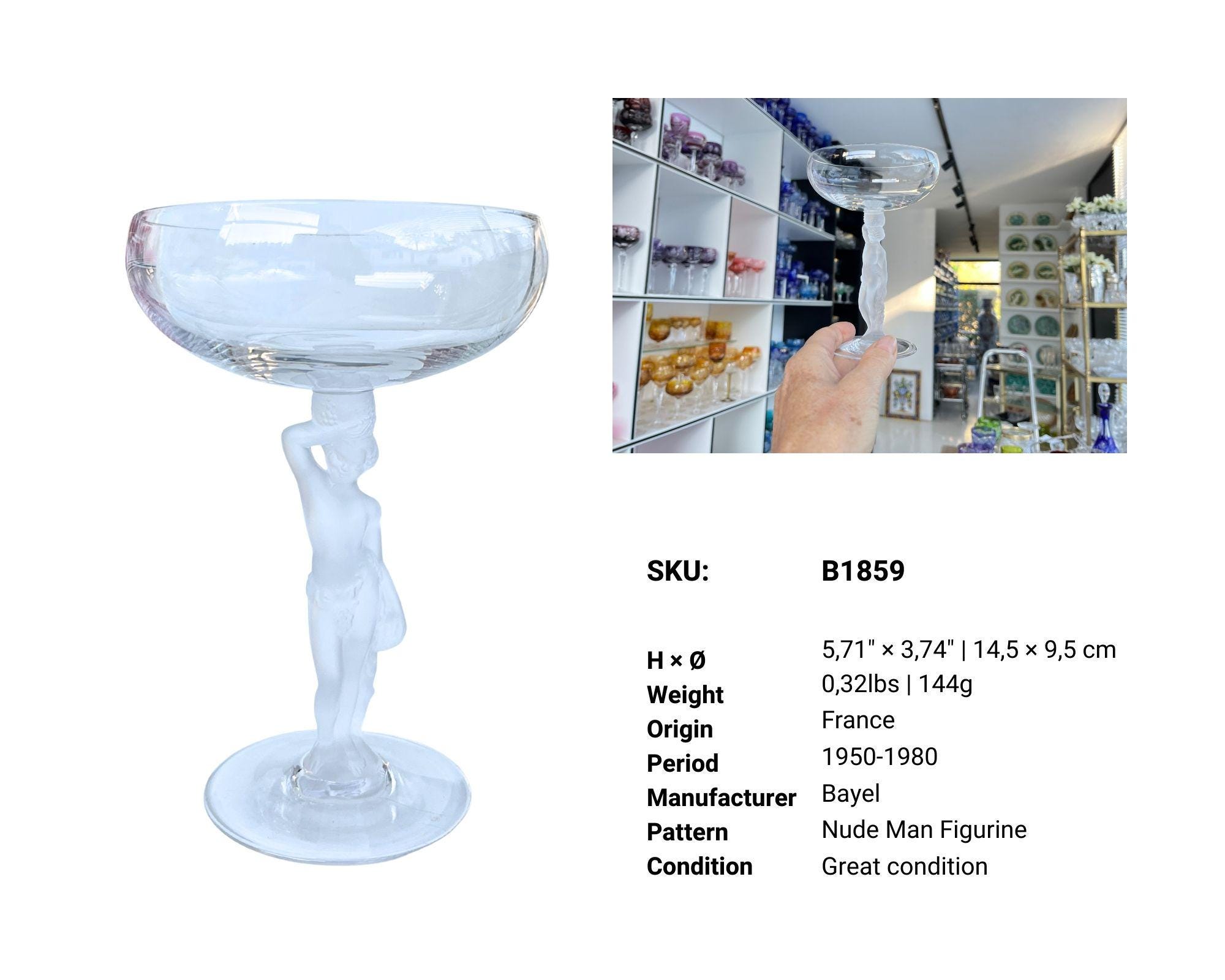 Crystal Figurine Wine Glass | Woman Venus | 1pcs | Glass Art