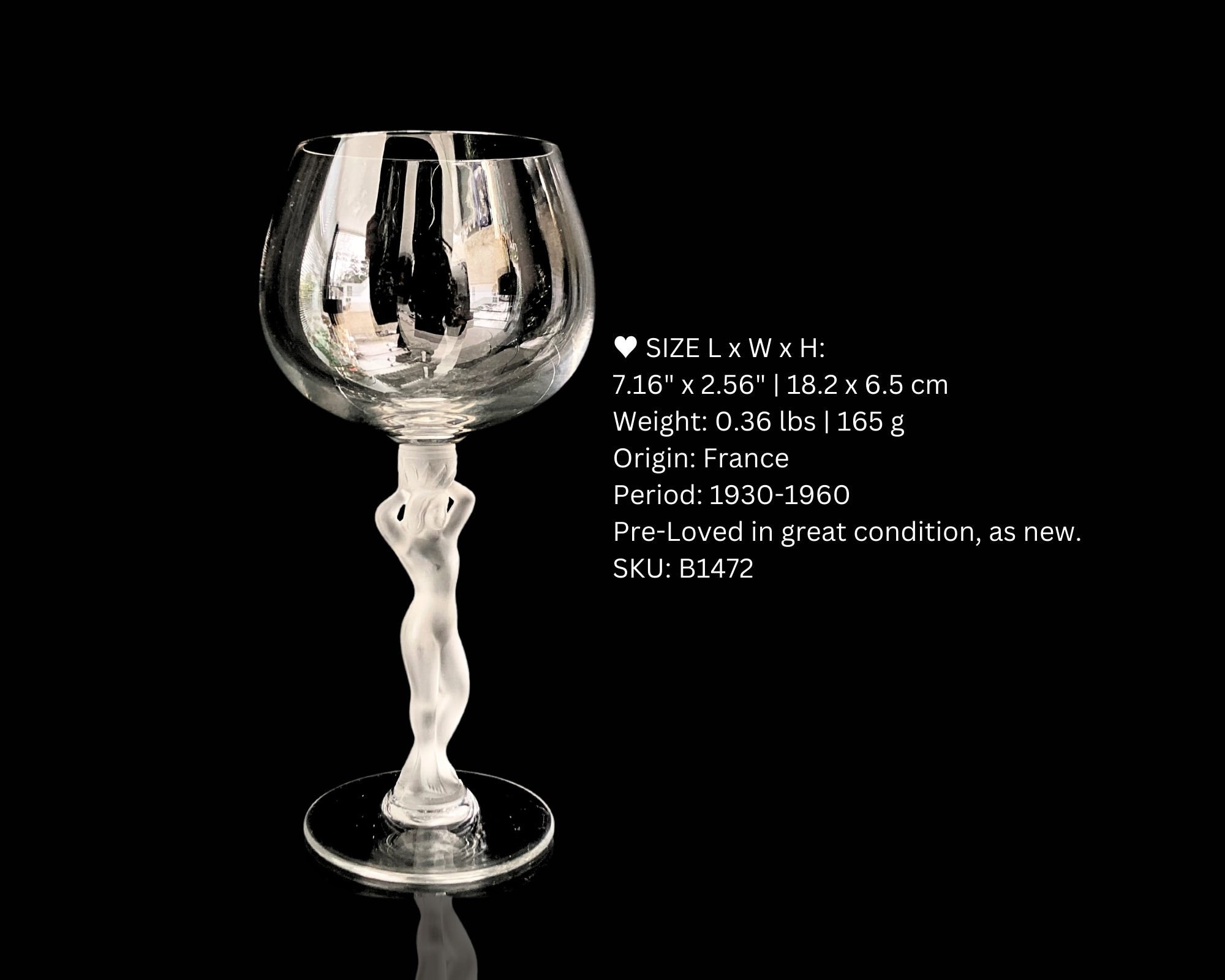 Crystal Figurine Wine Glass | Woman Venus | 1pcs | Glass Art