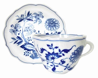 Tazza da caffè con piattino | Porcellana Cipolla Blu | 1 pezzo | Hutschenreuther (Rosenthal) | Regalo per la festa della mamma