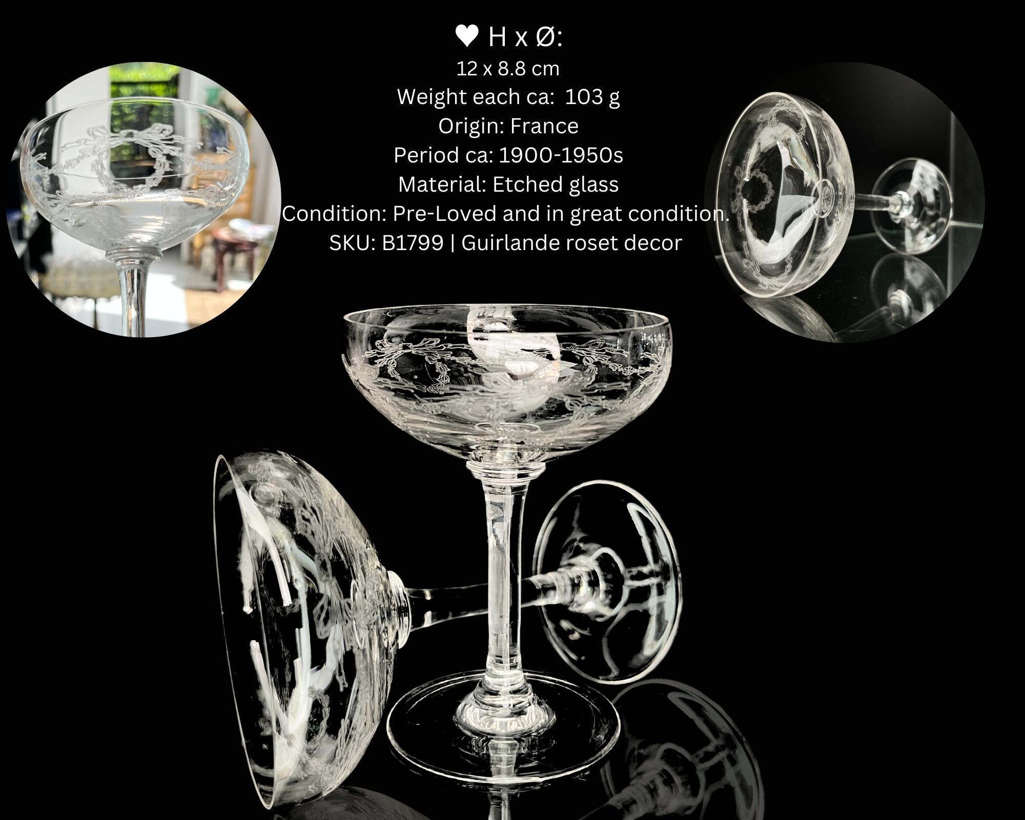 Lot De 10 Coupes à Champagne Vintage Françaises - Verre Transparent - Hauteur 10,5 Cm