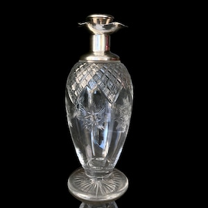 Edwardianische Silberkaraffe | Sheffield-Krug | Geschliffenes Glas und gestempelt JDWD | 1878-1903