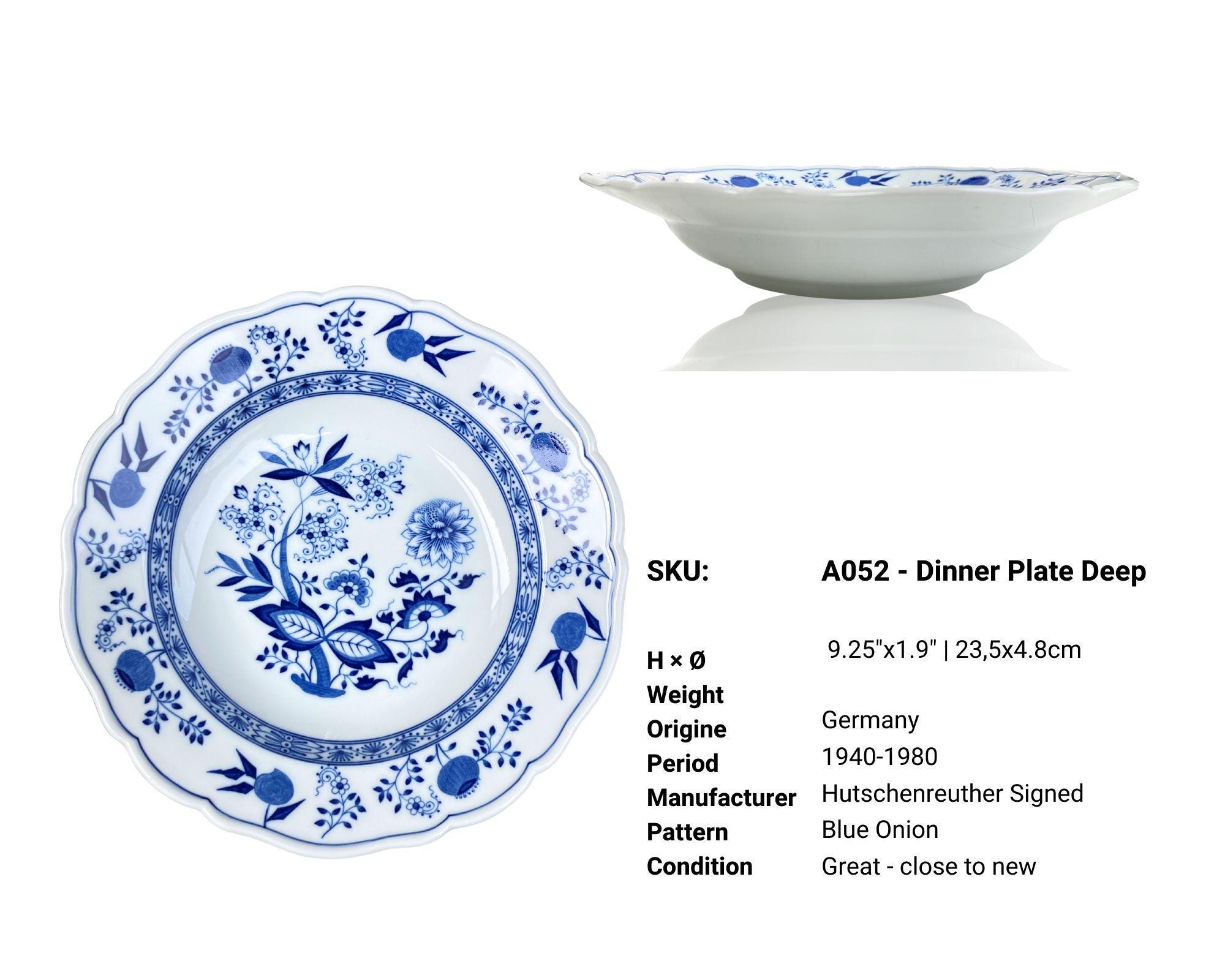Blue Onion Plate Set | 3 Pc Place Setting | Hutschenreuther Rim