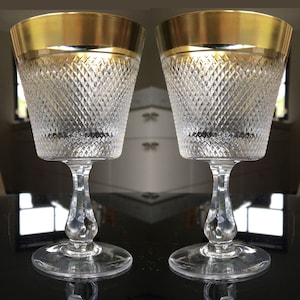 6x Crystal Wine Glasses | 24K Gold Trim | Rheinkristall