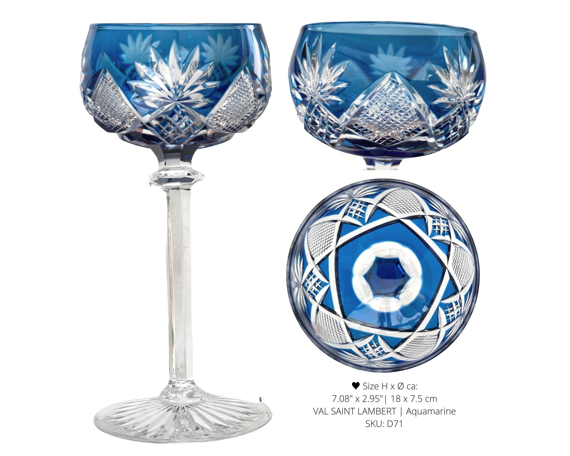 Val Saint Lmbert アンティーク一輪挿しWH　カメイガラス Tall Val Saint Lambert Silver Plated & Crystal Cocktail Shaker in